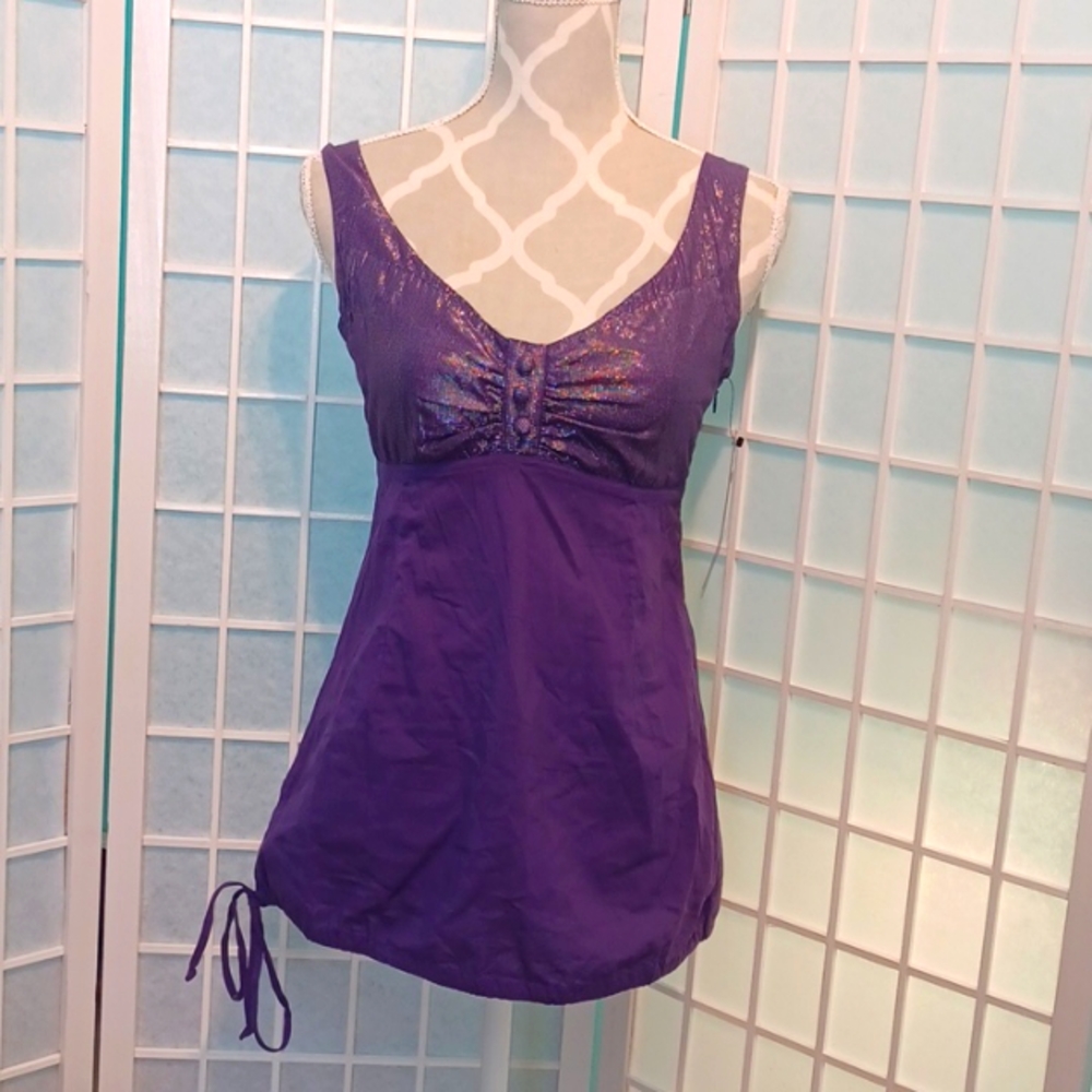 NEW! Rusty Brand Detailed tank top purple with silver (5306)